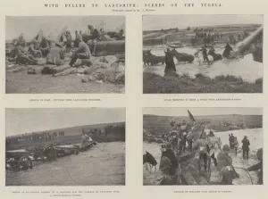 Officers Mess Gallery: With Buller to Ladysmith, Scenes on the Tugela (b / w photo)