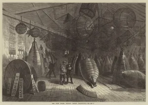 Buoys Gallery: The Buoy Store, Trinity Wharf, Blackwall (engraving)