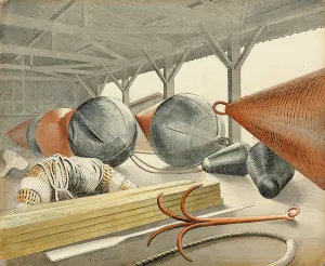 Buoys Gallery: Buoys and Grappling Hook, 1933 (w / c & ink on paper)