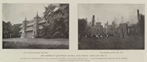 The Burning of Queenwood College, near Romsey, Hants, on 10 June (b / w photo)