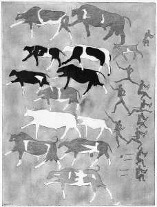 Bushmen driving off cattle belonging to the Kaffirs (litho) Bushmen driving off cattle belonging to the Kaffirs (litho)