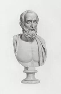 Bust of Aratus, ancient Greco-Roman marble sculpture (engraving)