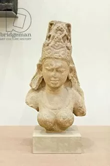 India Indian Gallery: Bust of a Yogini, 800-900 (sandstone)