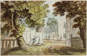 Newcastle On Tyne Gallery: Busy Cottage, 1774 (Watercolour and pencil)