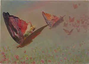 Butterflies with Riders (oil on paper laid down on board) Butterflies with Riders (oil on paper laid down on board)