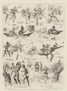 A Butterfly Hunt, the Adventures of an Entomologist in Africa (engraving) A Butterfly Hunt, the Adventures of an Entomologist in Africa (engraving)