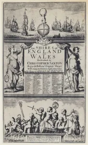 C Saxton, The Shires of England, G Willdey, 1690 (b/w photo) C Saxton, The Shires of England, G Willdey, 1690 (b/w photo)