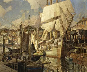 Nautical Equipment Gallery: Cadiz Salt Ship, Gloucester Harbor, (oil on canvas)