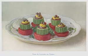Caisses de Concombre aux Tomates (colour litho)
