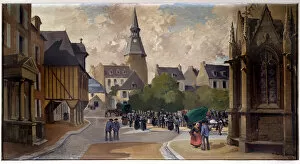 The Calf Market at Place St Sauveur, Dinan - by P. Raig Hasse, 1935
