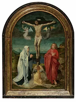 Passion Of Christ Gallery: Calvary: Christ on the Cross between the Holy Virgin and Saint John (oil on panel)