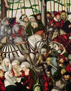 Calvary (detail of the crowd at the foot of the Cross) (oil on panel) Calvary (detail of the crowd at the foot of the Cross) (oil on panel)