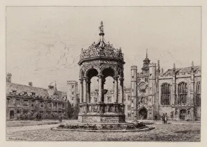 Cambridge: The Great Court of Trinity College (etching) Cambridge: The Great Court of Trinity College (etching)