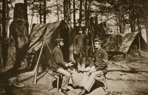 Campsite before Petersburg, 1861-65 (b/w photo) Campsite before Petersburg, 1861-65 (b/w photo)