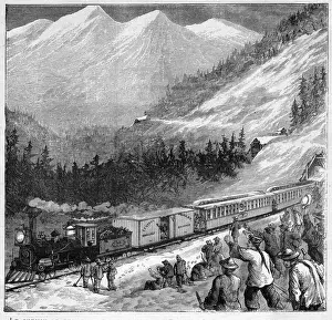 Canadian Pacific Railway in 1888 - Canadian Pacific Railway - Passage of a Train in Canadian Pacific Railway in 1888 - Canadian Pacific Railway - Passage of a Train in