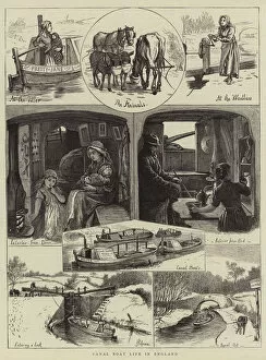Canal Boat Life in England (engraving)