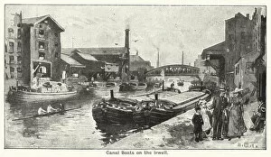 Canal Boats on the Irwell (litho)