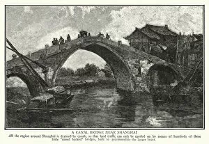 A canal bridge near Shanghai (litho)