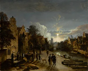 Canal Scene in Moonlight, circa 1660s (oil on canvas) Canal Scene in Moonlight, circa 1660s (oil on canvas)