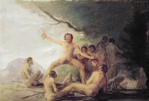 Cannibals savouring Human Remains, c.1800-08 (oil on panel) (pair of 83503) Cannibals savouring Human Remains, c.1800-08 (oil on panel) (pair of 83503)