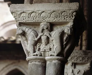 Capital representing Daniel in the lions den (sculpture, 1115-1130) Capital representing Daniel in the lions den (sculpture, 1115-1130)
