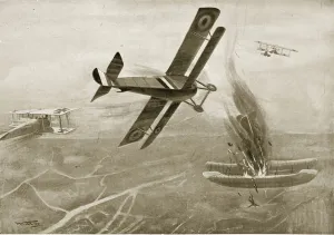 Captain Hawker's aerial battle with three German aeroplanes, July 25th 1915 Captain Hawker's aerial battle with three German aeroplanes, July 25th 1915