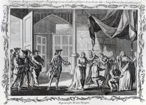 Captain Rogers' People stripping some Ladies of their Jewels in the Neighbourhood of Guiaquil Captain Rogers' People stripping some Ladies of their Jewels in the Neighbourhood of Guiaquil