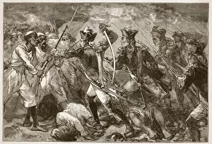 Captain Yorke leading the forlorn hope at Masulipatam, Illustration from Cassell'