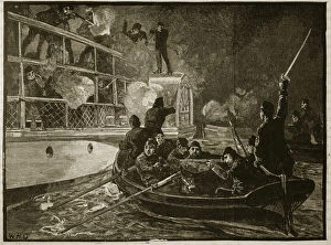 Seizing Gallery: The capture of the Caroline, 1837, illustration from Cassell'