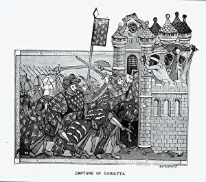 Damietta Collection: The Capture of Damietta in 1249 (engraving)