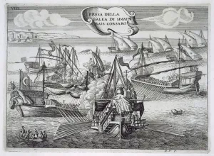 Capture of the Galeass of Simeon Rais, corsair, illustration from ' Capture of the Galeass of Simeon Rais, corsair, illustration from '