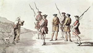 Images Dated 15th April 2008: Capture of the Rebel, Simon Fraser, Lord Lovat (1667?-1747) (w / c on paper)