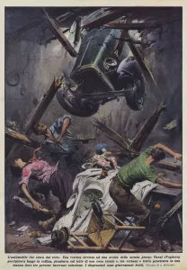 Car Motor Gallery: The car that enters through the roof (colour litho)