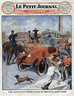 A car passes through Paris under the stupefied eyes of passers-by, with no visible driver A car passes through Paris under the stupefied eyes of passers-by, with no visible driver
