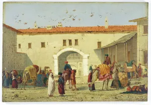 Caravanserai at Mylasa, Turkey, 1845 (oil on panel) Caravanserai at Mylasa, Turkey, 1845 (oil on panel)