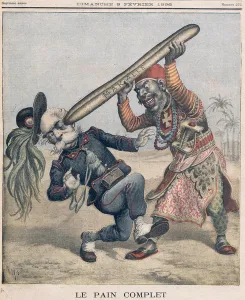 Caricature of Francesco Crispi (1818-1901) and the defeat of the Italian invading Caricature of Francesco Crispi (1818-1901) and the defeat of the Italian invading