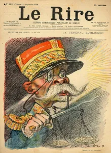 Caricature of General Zurlinden, from the front cover of Le Rire, 24th September 1898 Caricature of General Zurlinden, from the front cover of Le Rire, 24th September 1898