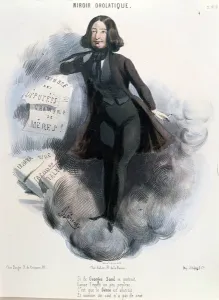 Caricature of George Sand (1804-76) c.1848 (colour litho) Caricature of George Sand (1804-76) c.1848 (colour litho)