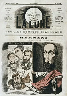 Caricature of Hernani written by Victor Hugo and directed by Auguste Vacquerie