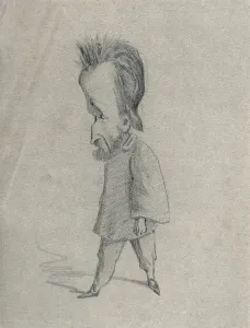 Caricature of the Journalist Theodore Pelloquet, 1858 (charcoal on paper) Caricature of the Journalist Theodore Pelloquet, 1858 (charcoal on paper)