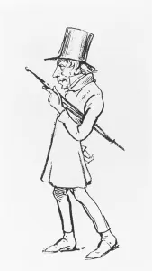 Caricature of Soren Aabye Kierkegaard (engraving) (b/w photo) Caricature of Soren Aabye Kierkegaard (engraving) (b/w photo)