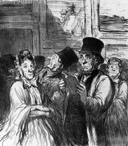 Caricature of visitors to an Art Exhibition before a painting by Gustave Moreau Caricature of visitors to an Art Exhibition before a painting by Gustave Moreau