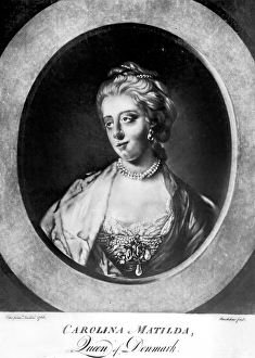 Caroline Matilda, Queen of Denmark and Norway, engraved by Brookshaw (engraving) Caroline Matilda, Queen of Denmark and Norway, engraved by Brookshaw (engraving)
