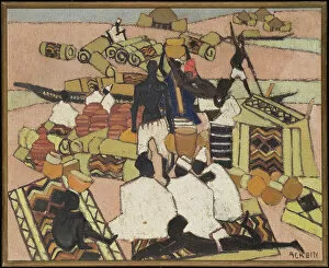 Mali Gallery: The carpet market in Mopti (oil on canvas)