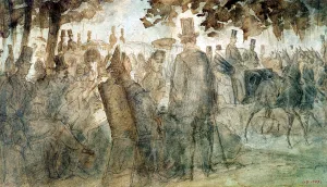 Carriages and Promenaders on the Avenue des Champs-Elysses (w/c on paper) Carriages and Promenaders on the Avenue des Champs-Elysses (w/c on paper)