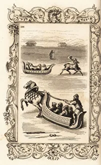 Conveyances Gallery: Carriages (sledges) for travel in the Far North, 16th century. 1859-1860 (engraving)