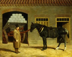 Images Dated 20th April 2011: A Cart Horse and Driver Outside a Stable, 1827 (oil on canvas)