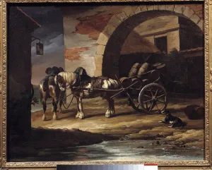 Cart loaded with wine barrels or the Haquet Painting by Theodore Gericault (1791-1824 Cart loaded with wine barrels or the Haquet Painting by Theodore Gericault (1791-1824