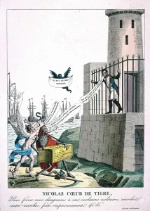 Cartoon against Napoleon I with personification of ambition and death, c. 1815 Cartoon against Napoleon I with personification of ambition and death, c. 1815