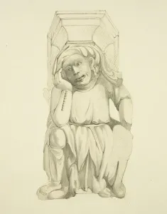 Carved figure from St Thomas's Church (pencil & w/c on paper) Carved figure from St Thomas's Church (pencil & w/c on paper)